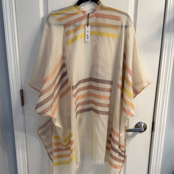 Sonoma Cream Shawl with Yellow and Brown Stripes - Picture 6 of 6